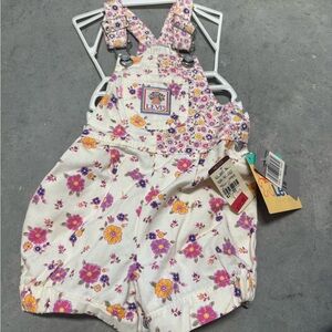 Levi's Kids Overalls - White and Purple Floral vintage